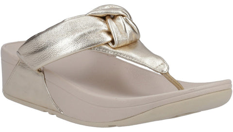 FitFlop Lulu Padded Knot Womens Leather Toe Post Sandal