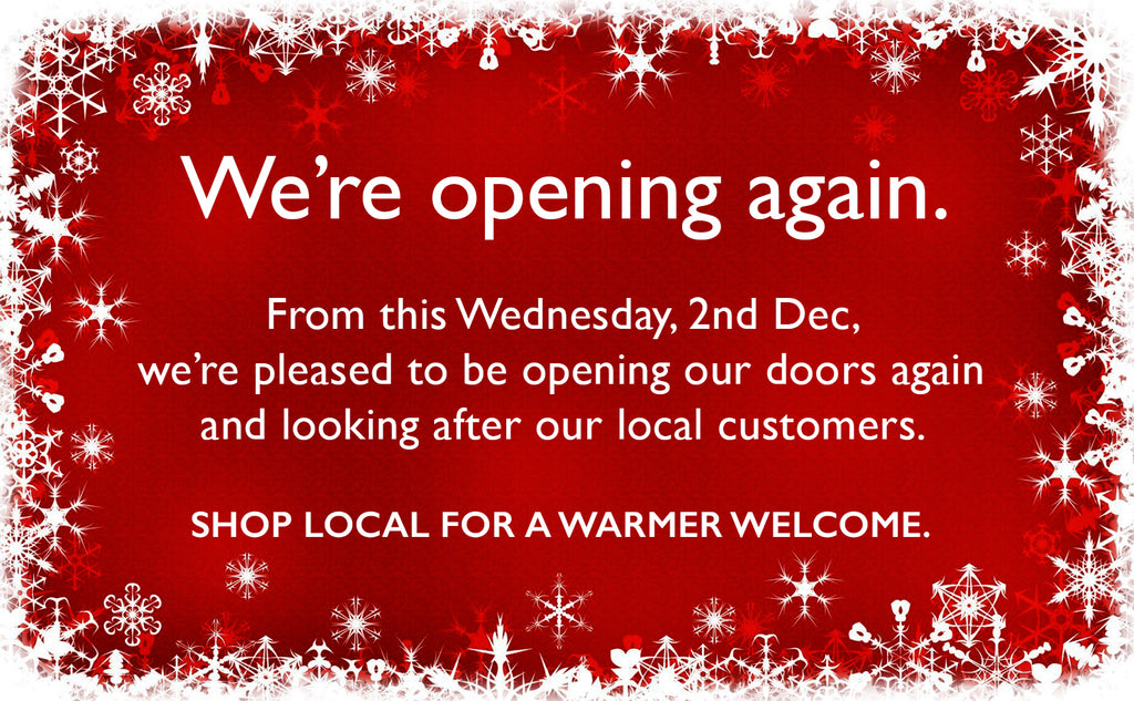 WE'RE OPEN AGAIN - 2nd DEC