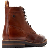 Base London Grove Washed Mens Leather Lace Up Brogue Boot