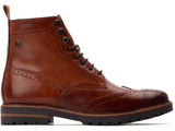 Base London Grove Washed Mens Leather Lace Up Brogue Boot