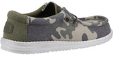Hey Dude Wally Washed Camo Mens Lace Up Casual Shoe