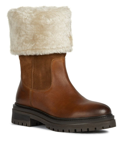Geox D Iridea M Womens Leather Fur Lined Boot