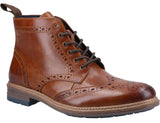 Hush Puppies Joshua Mens Leather Lace Up Brogue Boot