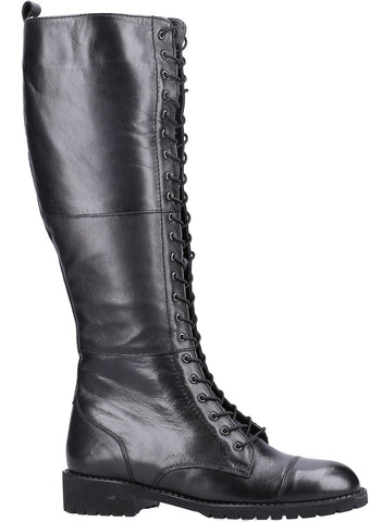 Riva Poppy Womens Leather Lace Up Knee High Boot