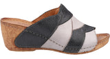 Riva Usk Womens Leather Wedge Heeled Mule Sandal