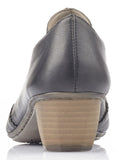 Rieker 41751-01 Womens Leather Heeled Court Shoe