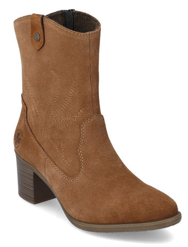 Rieker Y2057-20 Womens Suede Leather Ankle Boot