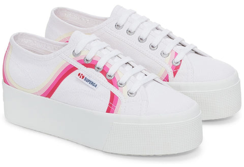Superga 2790 Round Stripes Womens Lace Up Trainer