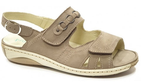 Waldlaufer 210004 Garda Womens Leather Touch-Fastening Sandal