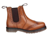Amblers Dalby Mens Brogue Detail Pull On Chelsea Boot