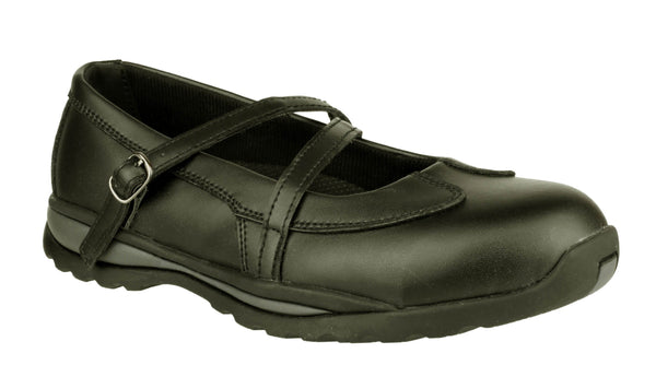 Amblers Safety FS55 Womens Buckle Fastening Mary Jane Safety Shoe Black