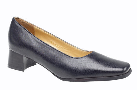 Amblers Walford X Wide Fit Womens Court Shoe Navy
