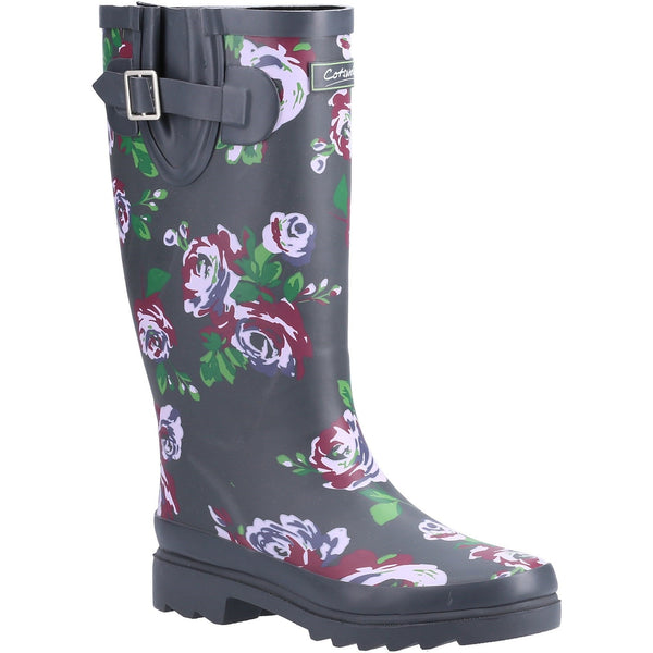 Cotswold Blossom Welly Purple
