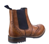 Cotswold Cirencester Mens Brogue Detail Pull On Chelsea Boot