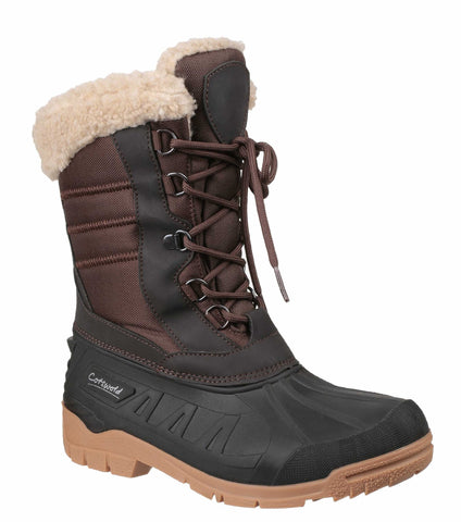 Cotswold Coset Womens Warm Lined Waterproof Weather Boot Brown