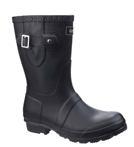 Cotswold Windsor Short Womens Calf Length PVC Wellington Boot Black