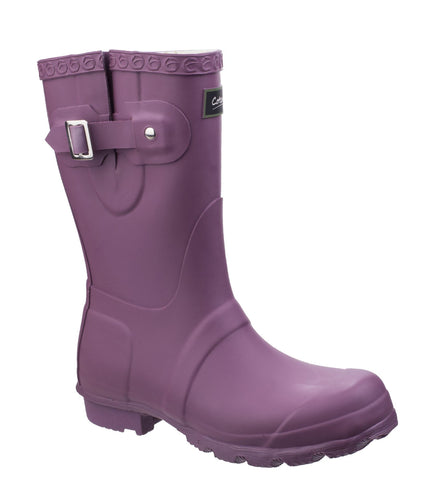 Cotswold Windsor Short Womens Calf Length PVC Wellington Boot Purple