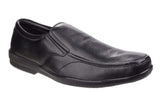 Fleet & Foster Alan Mens Leather Slip On Shoe Black