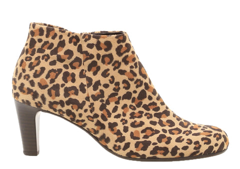 Gabor Fatale Womens Leopard Print Mirco Velour Ankle Boot 35.850