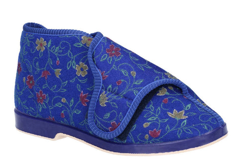 GBS Bella Womens Touch Fastening Bootee Slipper Blue