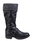 Divaz Monroe Womens Knitted Cuff Detail 3/4 Length Casual Boot
