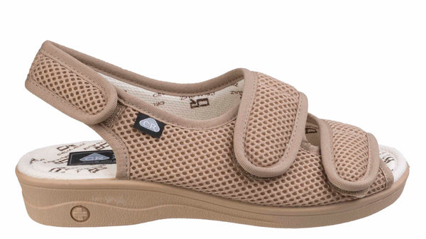 Celia Ruiz Wide Fit Touch Fastening Slippers - Breathable Mesh, Adjustable Strap, UK Size 7 Black - View #9