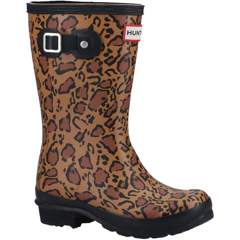 Hunter Original Short Womens Leopard Print Wellington Boot