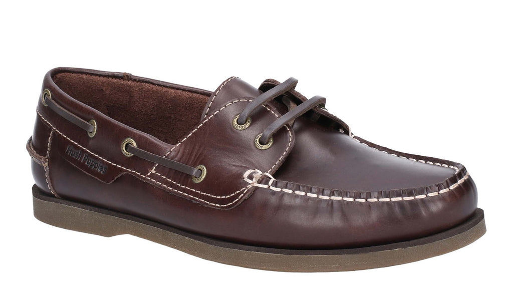 Hush Puppies Henry Mens Leather Lace Up Boat Shoe – Robin Elt Shoes