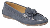 Hush Puppies Maggie Womens Nubuck Slip On Moccasin With Bow Trim