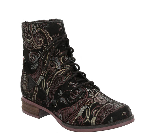 Josef Seibel Sanja 01 Womens Floral Print Laced Ankle Boot