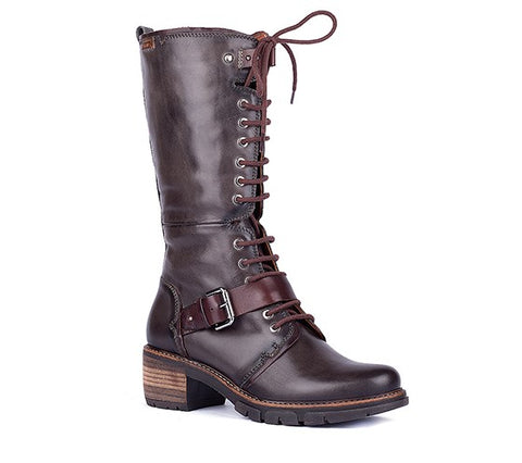 Pikolinos W1T-9624 (Sandy) Womens Lace Up Mid-Calf Boot