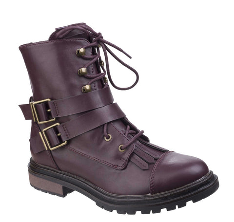 Rocket Dog Lacie Womens Combat Style Casual Boot Burgundy