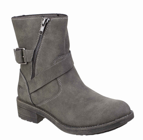 Rocket Dog Tour Womens Buckle Detail Biker Style Casual Boot Charcoal