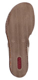 Rieker 68160-62 Womens Leather Wedge Heeled Sandal