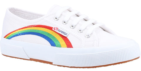 Superga 2750 Rainbow Embroidery Womens Lace Up Trainer
