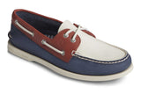 Sperry A/O 2-Eye Tumbled/Nubuck Lace Shoes Blue/White