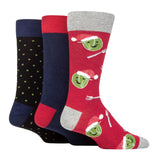 3 Pair Wild Feet Mens Novelty Christmas Cotton Socks